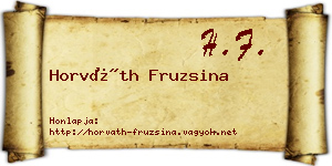 Horváth Fruzsina névjegykártya